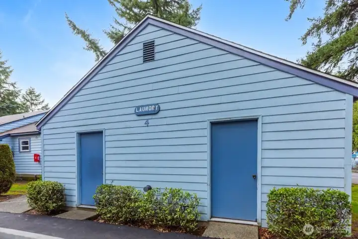 Community laundry area.