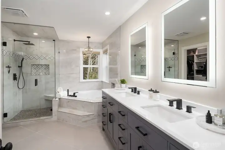Primary Bathroom with Heated Tile Floors