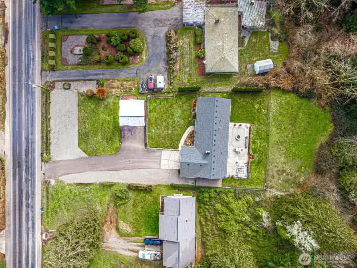 arial shot looking straight down of the property