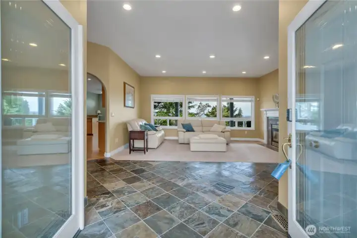 Gorgeous double glass entry that creates a warm and welcoming first impression.