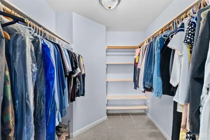 Primary walk-in closet... space for all your clothing, shoes and accessories!