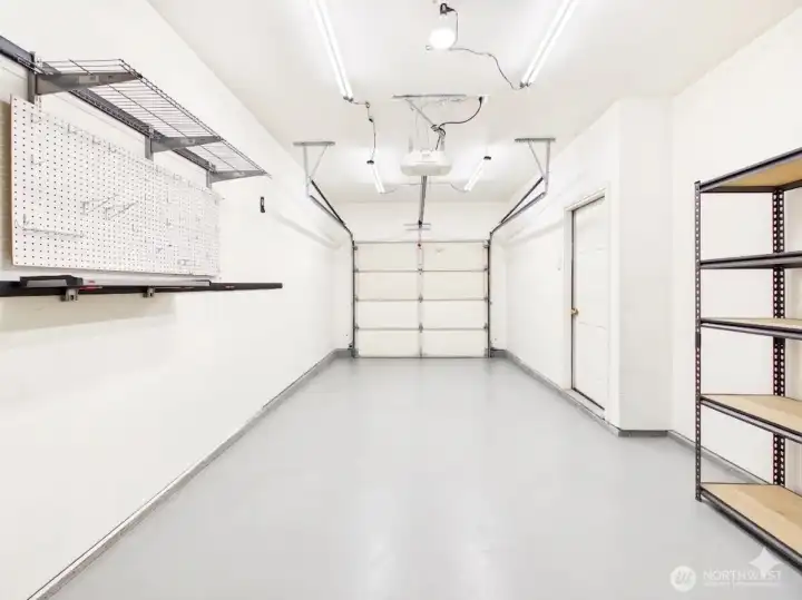 1 car garage with storage space