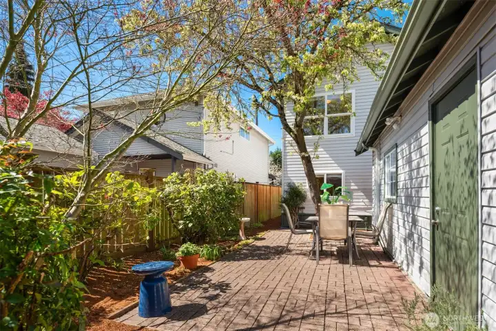Sunny, fenced and private, this gorgeous backyard will beckon you outside for barbecues with friends or quiet sunbathing with a good book.