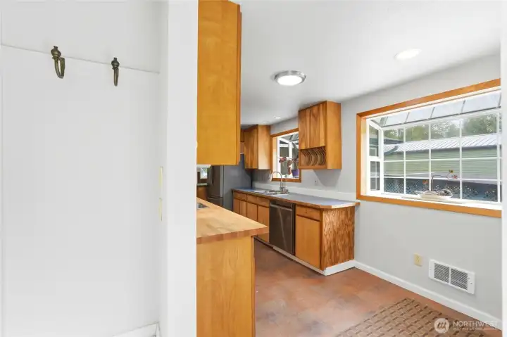 Kitchen and eating space with plenty of natural light Kitchen and eating space with plenty of natural light