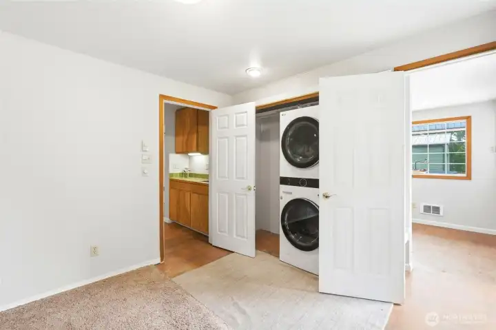 Stack washer and dryer. Stack washer and dryer.