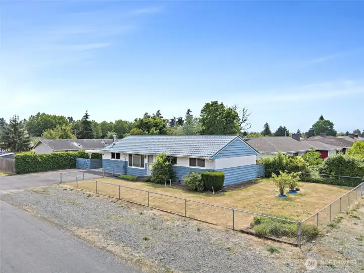 Nice flat yard with additional parking in front on side for quest.