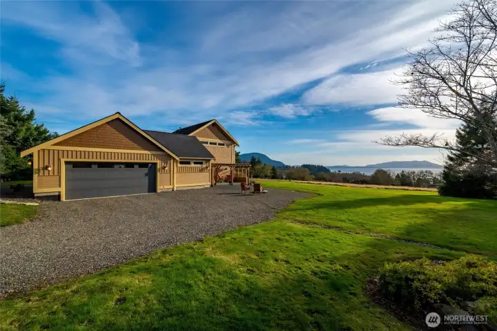 Spacious two car attached garage with storage space Spacious two car attached garage with storage space