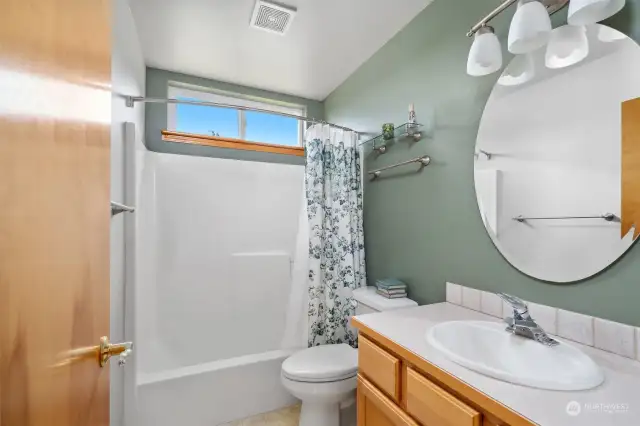 Primary Bedroom is large and open with large soaking tub.
