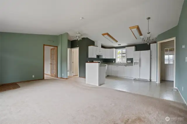 Kitchen perfect for gatherings.