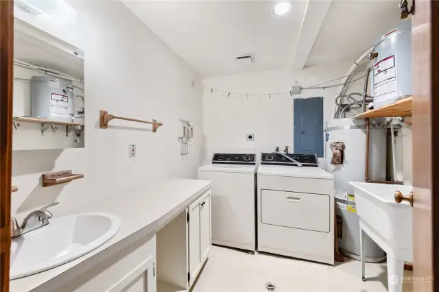 Walk Out Basement Half Bathroom with Laundry