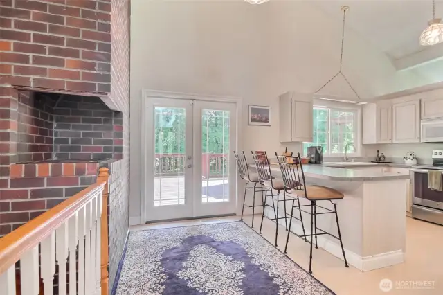 indoor bbq and kitchen