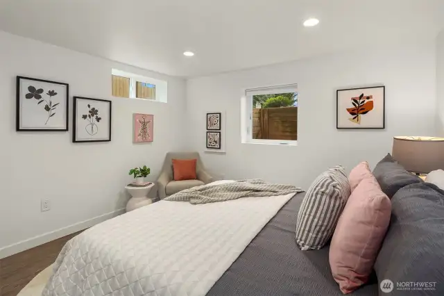 Another view of the lower level bedroom.