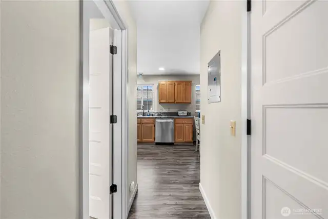 Main level hallway to kitchen