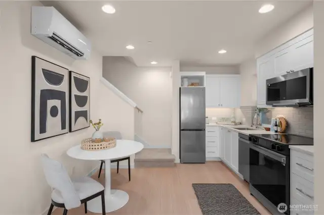 Photos of model home with similar finishes & floor plan.
