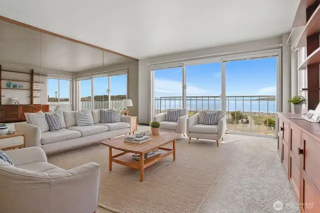 Virtual staged living room
