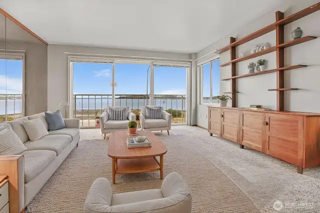 Virtual staged living room