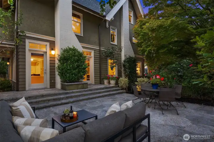 Another exterior room, with two access doors flanking the chimney on the south side of the sunroom.
