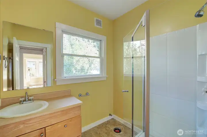 Main floor bathroom. Add a new toilet and this room is complete.