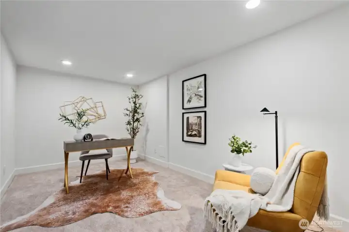 Office or guest room with bathroom