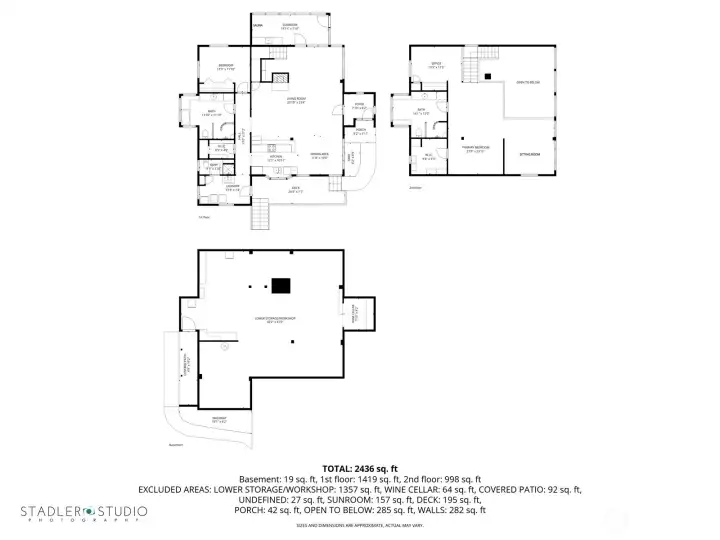 Floor plans for the main house.