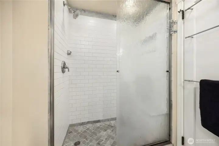 Tiled walk in shower