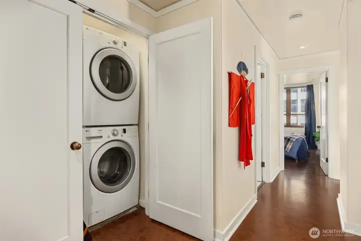 Large utility storage with included washer/dryer - left side opens as well