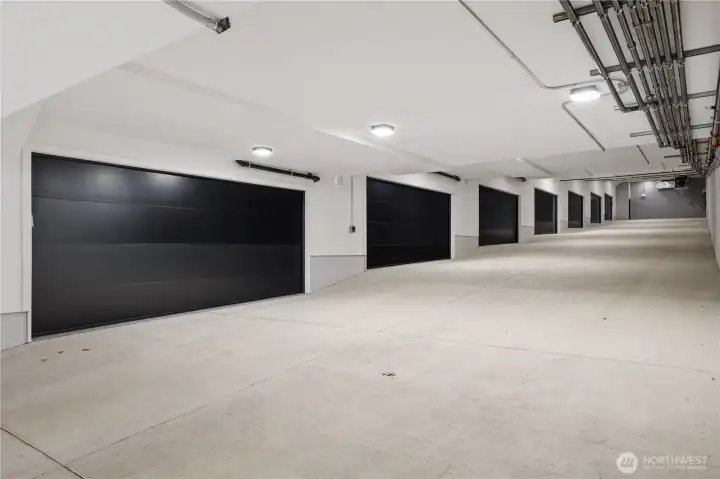 Private garage offering secure parking and additional storage