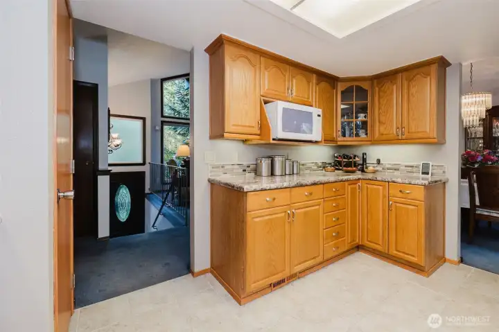 Ample storage and counter top space.