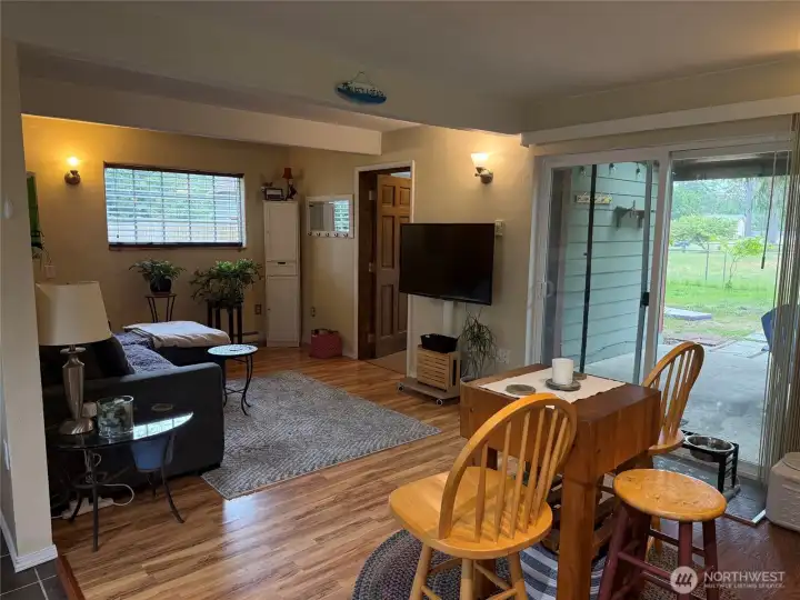 Exit east through the slider into your spacious backyard. Exit east through the slider into your spacious backyard.