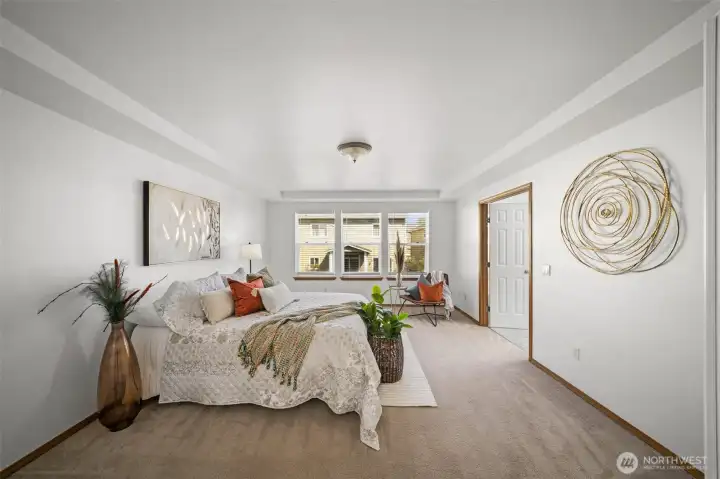 Generous primary ensuite is upstairs.
