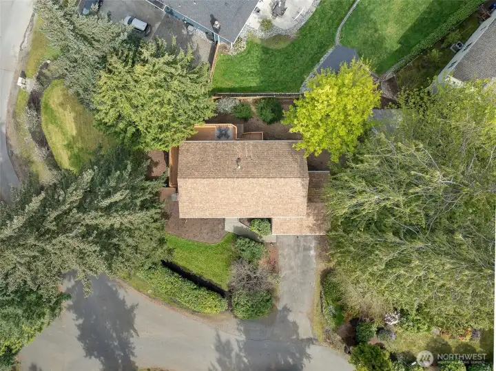 Aerial View. Home is almost at the very end of the cul-de-sac