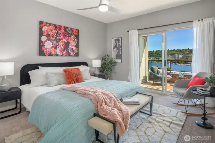 Primary room with a private deck