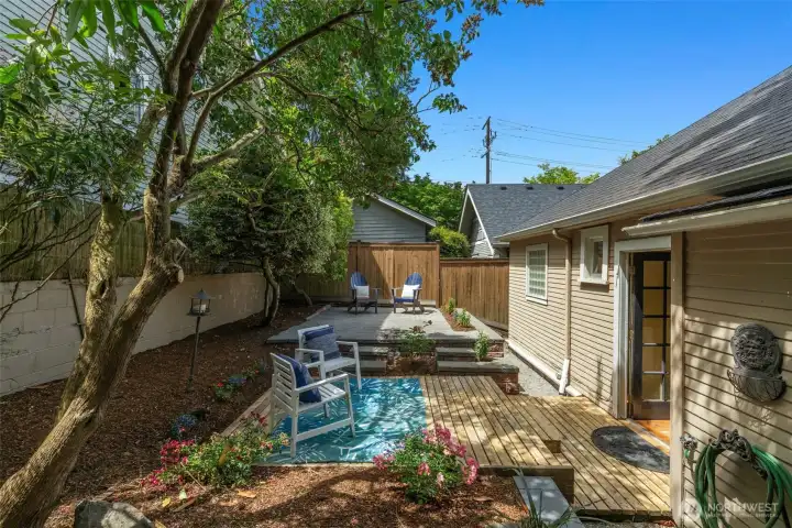 A patio and deck in back--your little oasis in the city! A patio and deck in back--your little oasis in the city!
