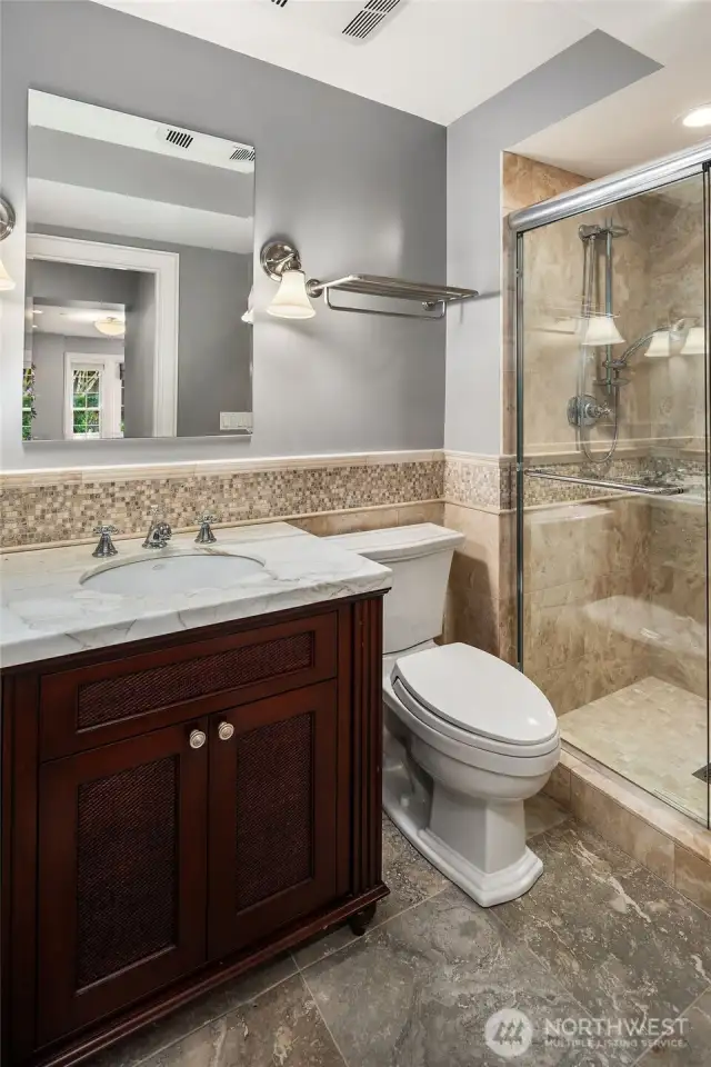 3/4 bath off of the rec room