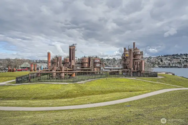 Walk next door to Gas Works Park...