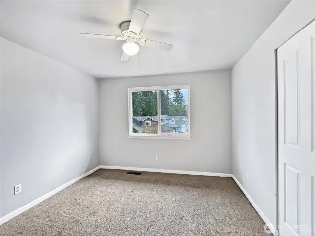Bedroom 1 with ceiling fan
