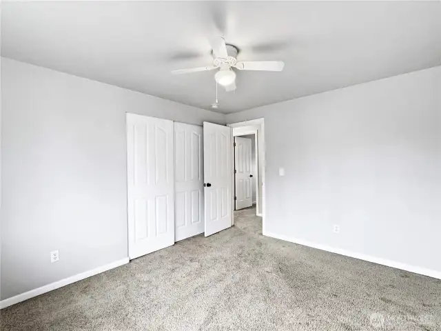Bedroom 1 with ceiling fan