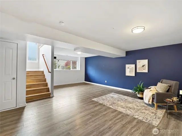 Geo Cooled lower living room stays cool in the summer!