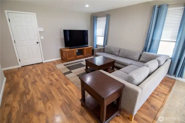 Another view of the family room (large 2 car garage straight ahead!)