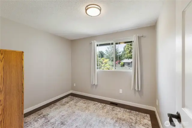The second bedroom is across the hall from the bathroom.