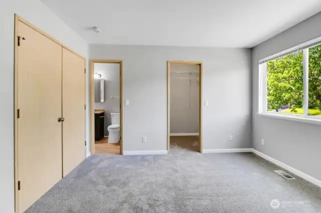 Primary with walk-in closet.