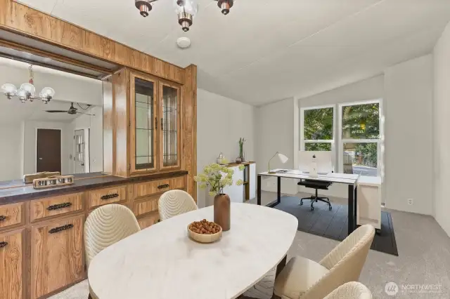 Dining area & flex space ~ great for an office area. virtually staged.