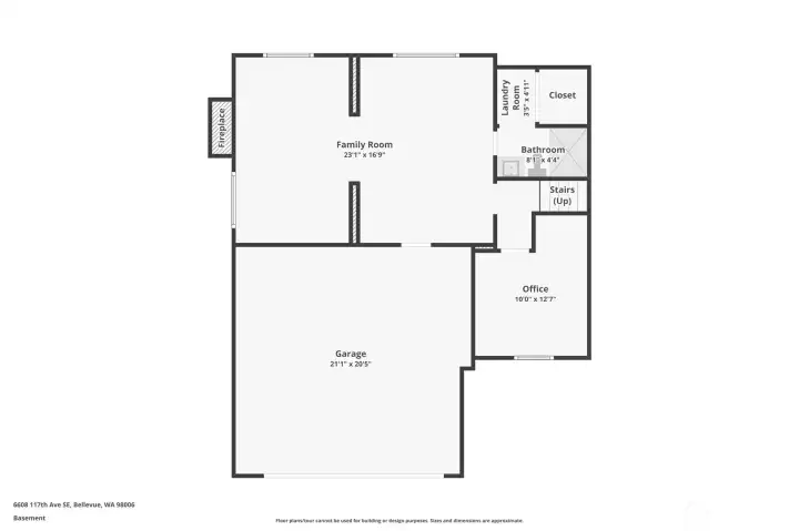Basement with a 3/4 bathroom, new shower.