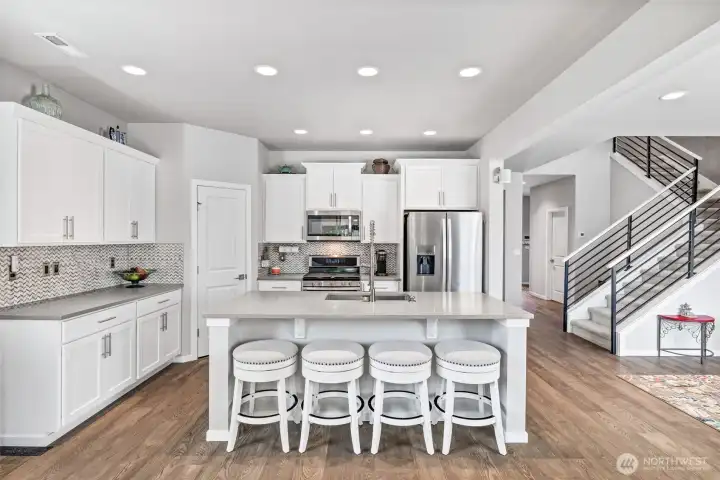 Chefs kitchen with upgraded appliances