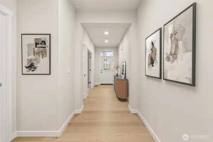 Virtually staged entryway for illustration only.