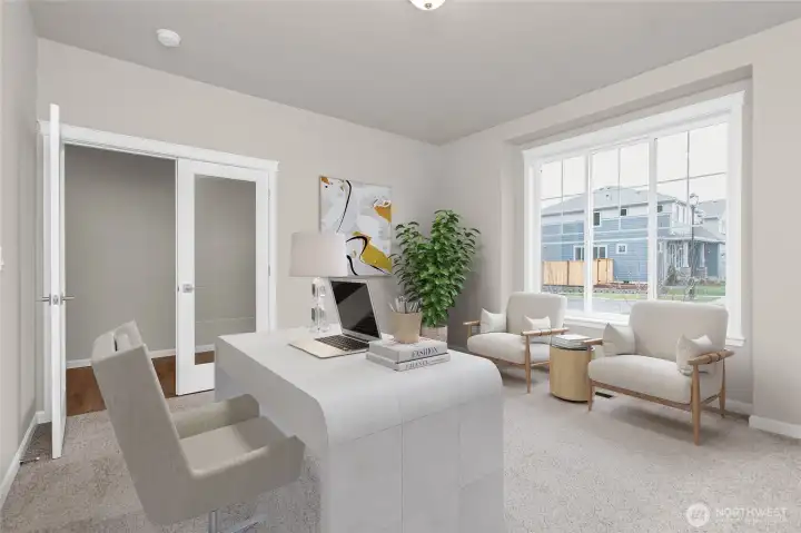 Virtually staged 3rd bedroom for illustration only offers lots of flexibility.