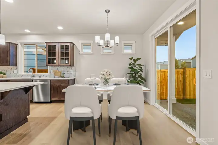 Virtually staged dining area.