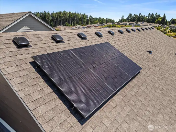Solar panels are standard as an added energy feature.