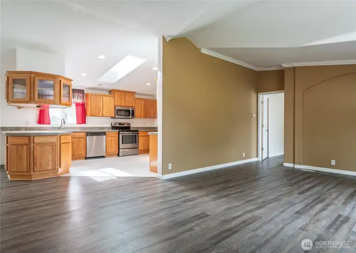 Living room looking to kitchen
