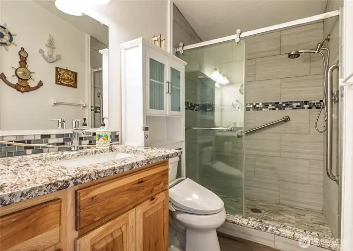 main bath with shower